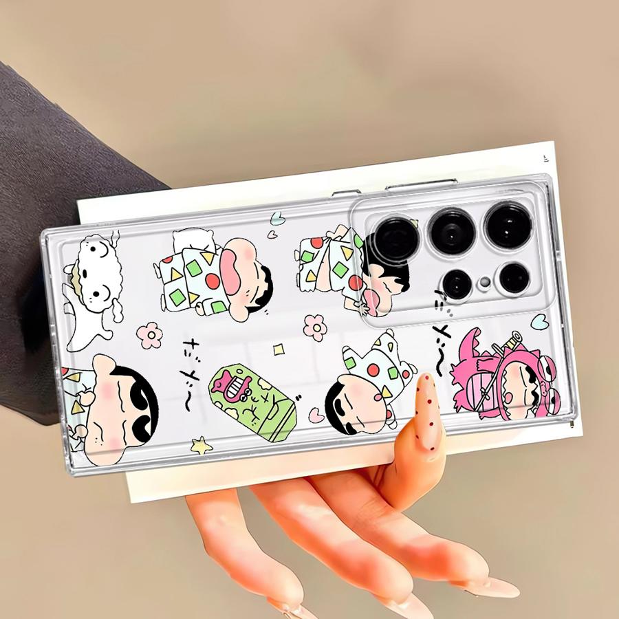 Cartoon Crayons Shinchan Phone Cover Case for Samsung Galaxy Note 20 Ultra 10 S22 FE S21 S24 S25 Edge S20 Plus S23 Ultra S26