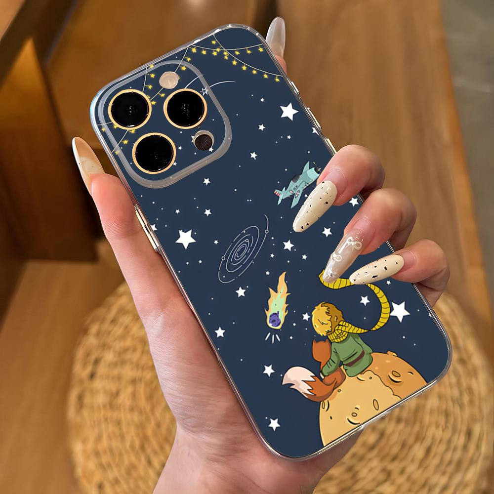 L-Little Prince Phone Case For IPhone 17 16 Pro Max 15 14 13 11 12 Mini Xs X Xr 7 8 Plus Se Transparent Cover