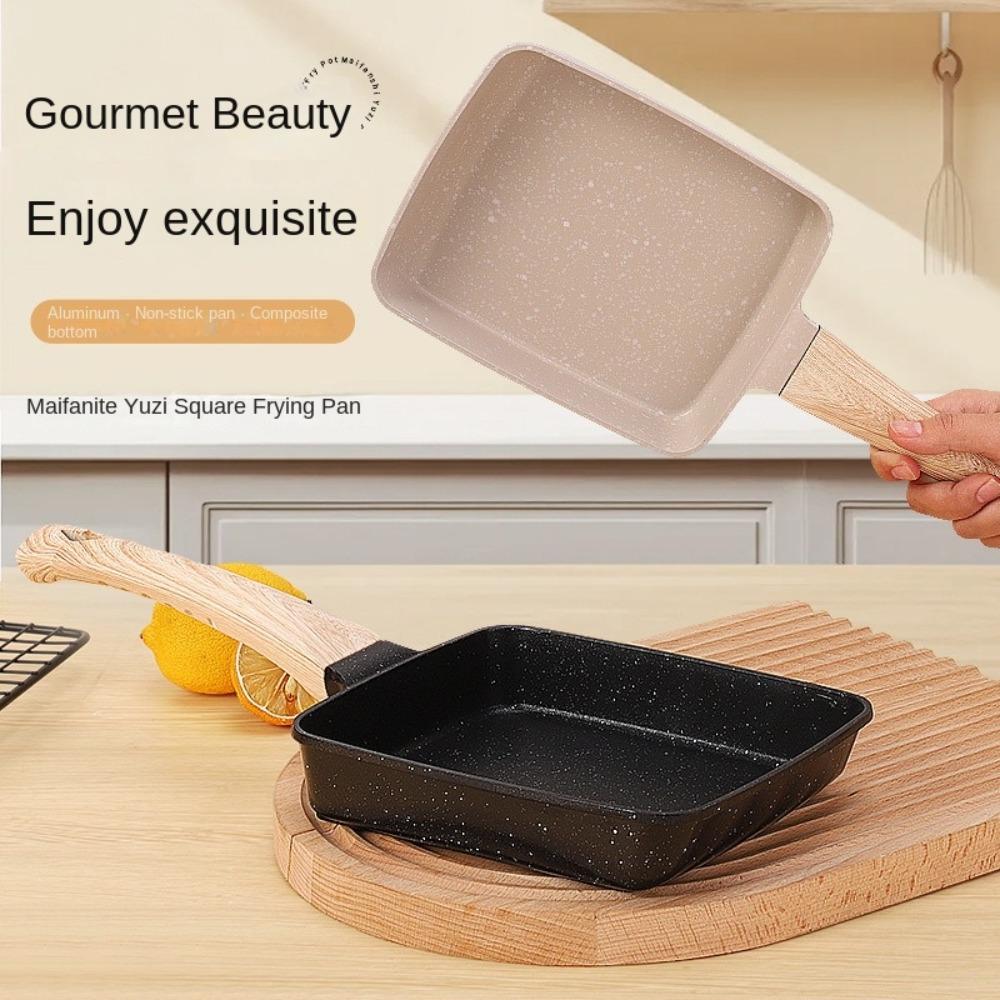 NonStick Egg Roll Pan Rectangle Breakfast Maker Mini Small Steak Frying Pan All Stove