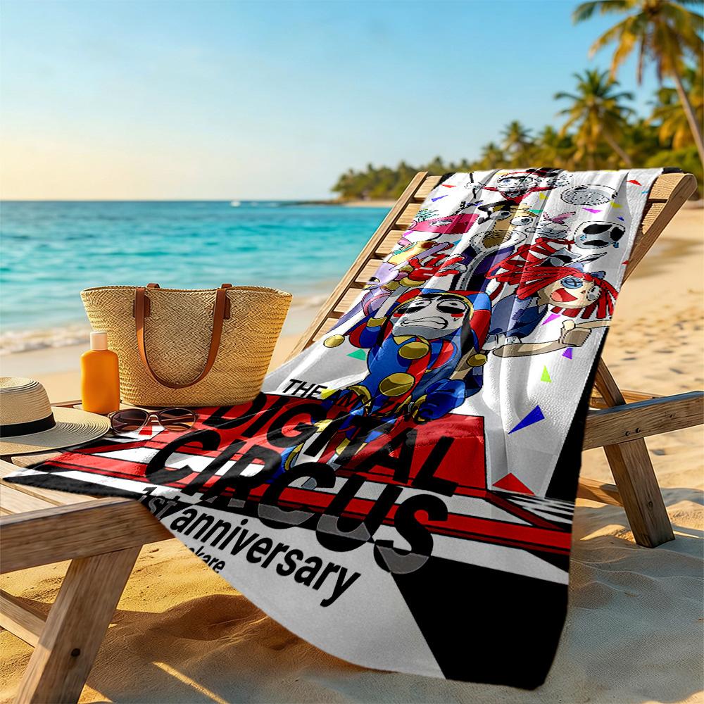Digital Circus Beach Towel Super Soft & Absorbent Comfortable Lightweight Perfect for Traveling Yoga Camping and Swimming