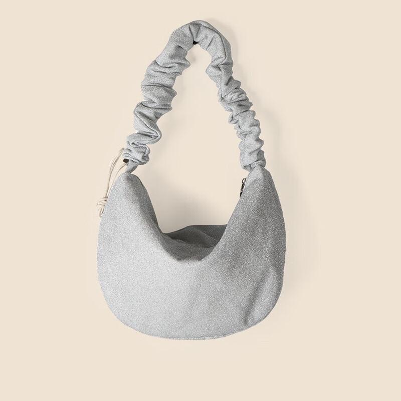 Pleated Drawstring Dumpling Shoulder Bag
