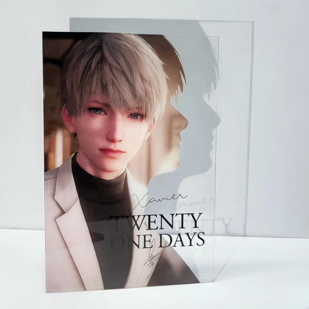 1/5 Stück Love and Deepspace Kreative Transparente Acrylkarte Stift Rafayel Zayne Xavier Caleb Anime Schattenkarte Desktop-Dekor