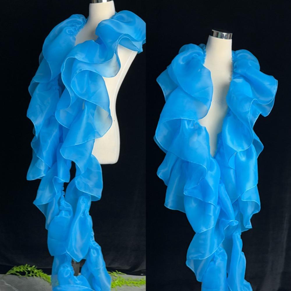 Nowa Koronka Organza Szerokość 20CM Jednokolorowa Plisowana Kształt Zmarszczenia Zakręcone Brzegi Materiał do Dekoracji DIY Falbana Materiał do Szycia