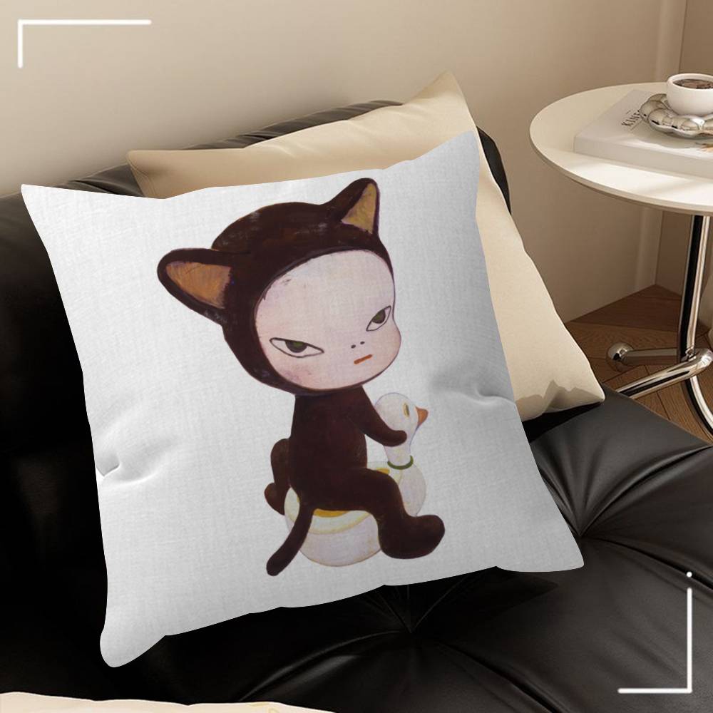 Art Y-Yoshitomos cool Nara   Personalized Pillow Dust Cover Bedroom Kids Party Decoration Pillowcase Birthday Children Gift