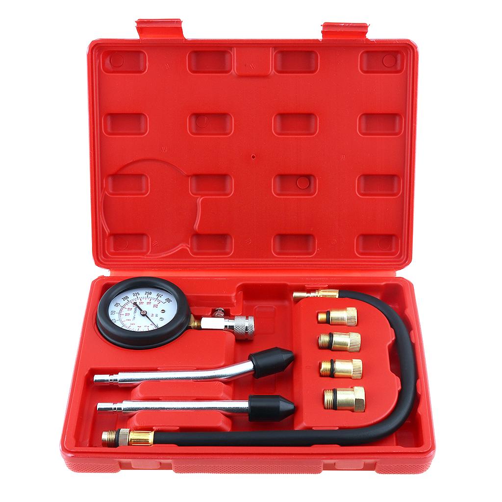21 Piece Diesel Engine Compression Cylinder Pressure Tester Gauge Set 0-1000 psi
