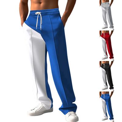 Men's Casual Sports Pants Men's Colorblock Drawstring Casual Pants