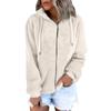 Felpa con cappuccio da donna alla moda calda in pile tinta unita con tasca con cerniera giacca casual