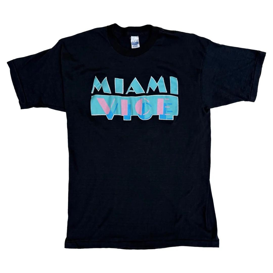 Miami Vice 1980 80s Vintage Television Tv Series Rare Logo Promo USA Unisex T-Shirt S