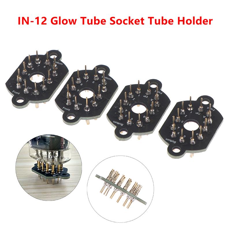 1/4Pcs 12Pin Ceramic Nixie Tube Holder Socket In-12 Glow Tube Socket Tube Holder In12