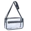 Damväska med genomskinlig axelrem Enfärgad Transparent Plånbok Enkel Crossbody-väska för Kvinnor Med Ficka Frampå Avslappnad Handväska för Damer