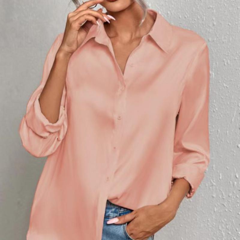 Spring Autumn Shirt Leopard Printed Satin Silk Shirt Women Long Sleeve Button Down Blouse Tops Female Suit Shirt Commuting Wind