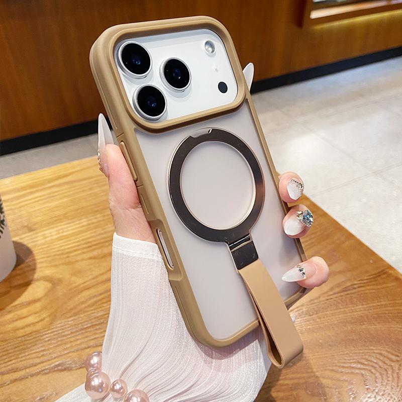 Husă Magnetică pentru Telefon cu Suport pentru IPhone 17 Air 16 14 15 13 Pro Max 12 Huse Husă Protectoare Apple cu Inel din Silicon Moale