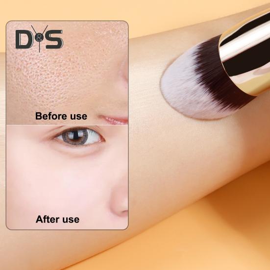 Doppelköpfiger Make-up-Pinsel, professionell, schräg, flache Oberseite, synthetische Kabuki-Grundlage, loses Puder, Rouge, Lidschatten, Kontur, Concealer, Mischkosmetik