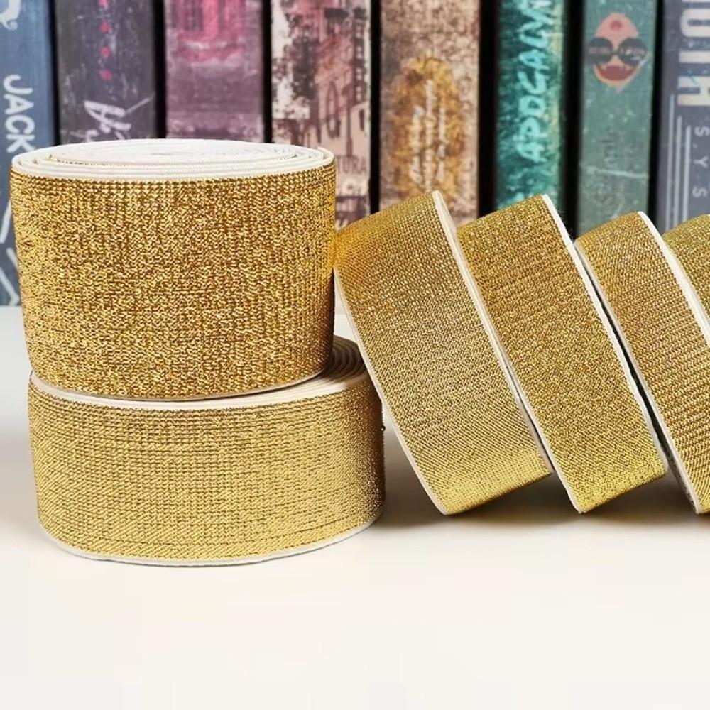 6mm 8mm 10mm 20mm 30mm Width Glitter Elastic Band 5Yards Decorative Trim Tape  For Sewing Projects