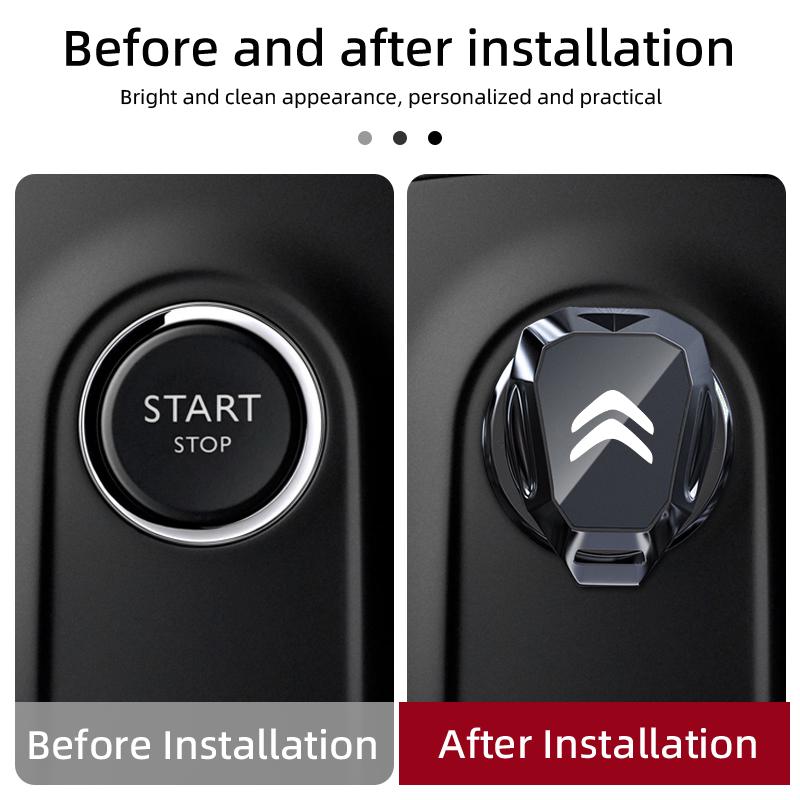 Bouton de démarrage de moteur de voiture Housse de protection Autocollant bouton-poussoir Accessoire pour Citroen C3 C4 C5 C1 C2 Berlingo Celysee Xsara Picasso