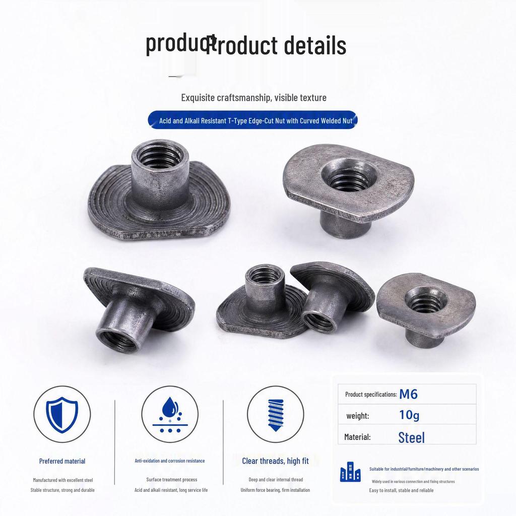 Acid & Alkali Resistant T-Type Radius Welded Cut-Edge Nut m6m7