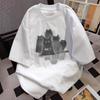 New Heavy Cotton Cat Print Short-sleeved T-shirt Women's Versatile Niche Cute Top Trendy and Thin