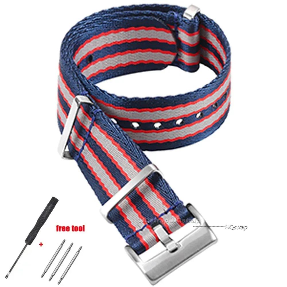 Bracelet souple en nylon pour Omega Seamaster 007 Hommes Femmes Toile militaire Bracelet de montre de remplacement pour Seiko Universel Sport 20mm Ceinture