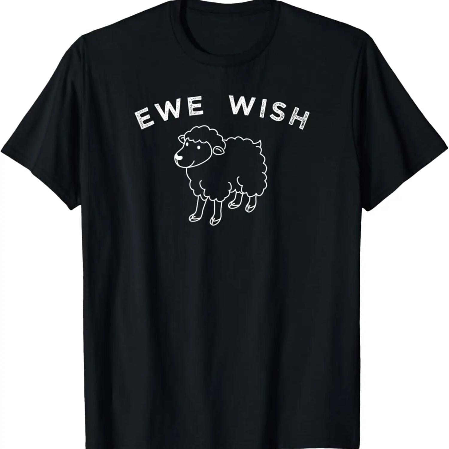 Cute Sheep Animal Ewe Wish Pun T-Shirt S темно серый