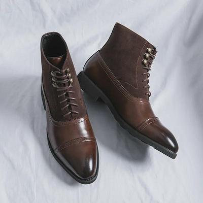 Herren High-Top Leder Formelle Martin Stiefel - Große Größen, Herbst/Winter Mode, Spitzzehe, Personalisierte Farben.