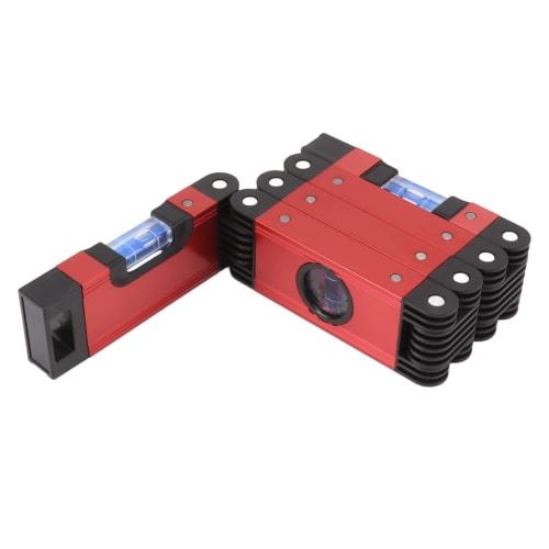 Folding Level, Multifunctional Folding Level Measuring Tool, 4 Level Bubbles 45 90 180, Multi-Angle Magnetic Level Tool for Carpentry and Woodworki