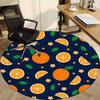 1pc Orange Slices Chair Carpet for Office, Round Polyester Mat, Indoor Decor for Office, Easycare Fabric, Washable Non-slip Area Carpet
