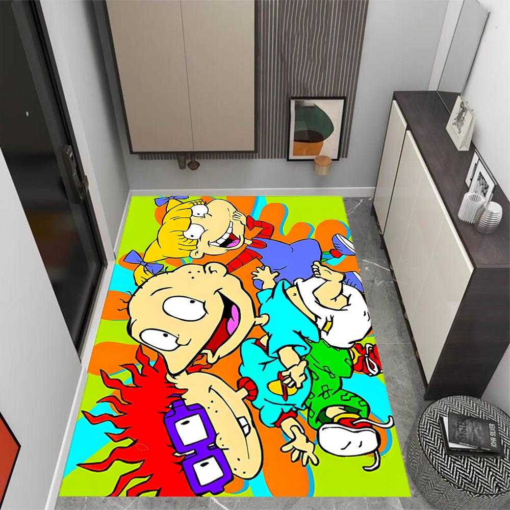Rugrats: Playtime Chaos Themed Anti-Slip Rugs - Polyester Home Decor, Suitable for Bedrooms, Living Rooms, Doorways, Studios, and Decorations