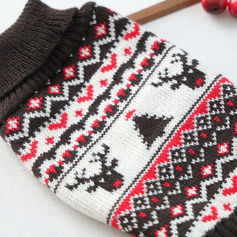 Christmas Reindeer Jacquard Knit Dog Sweater Teddy Bear Poodle Panda Cat Winter Thick Warm Pet Clothing