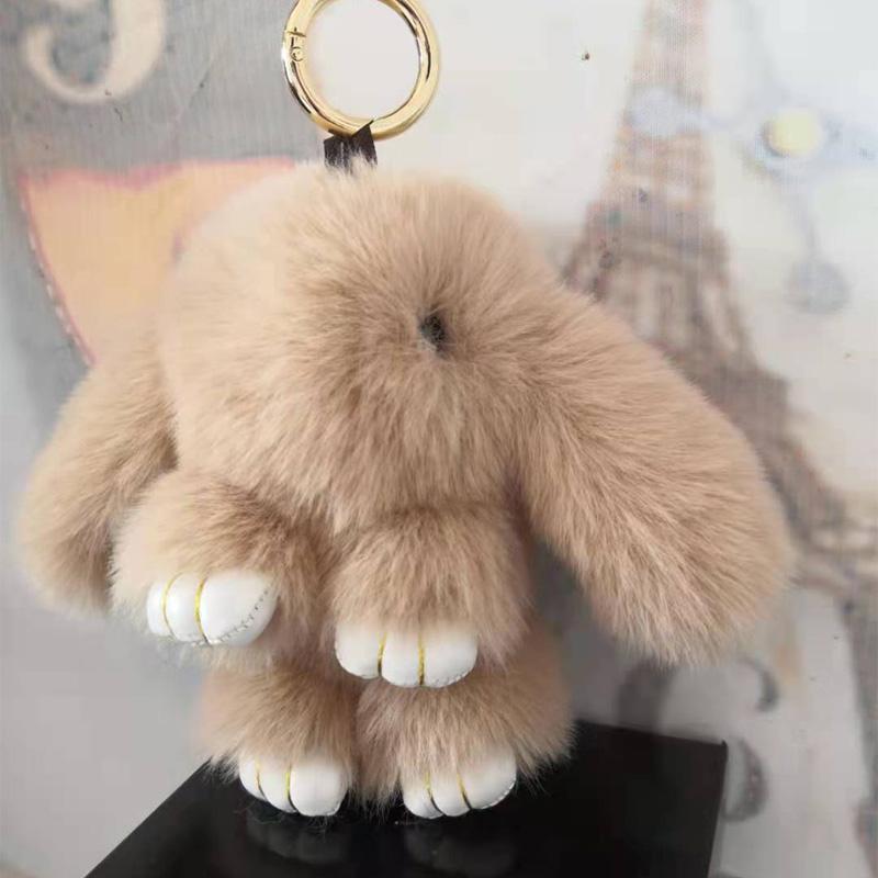 Pom Pom Portachiavi In Finta Pelliccia Di Coniglio – Morbido E Colorato – Charm Per Borsa, Auto E Chiavi – Blu Scuro