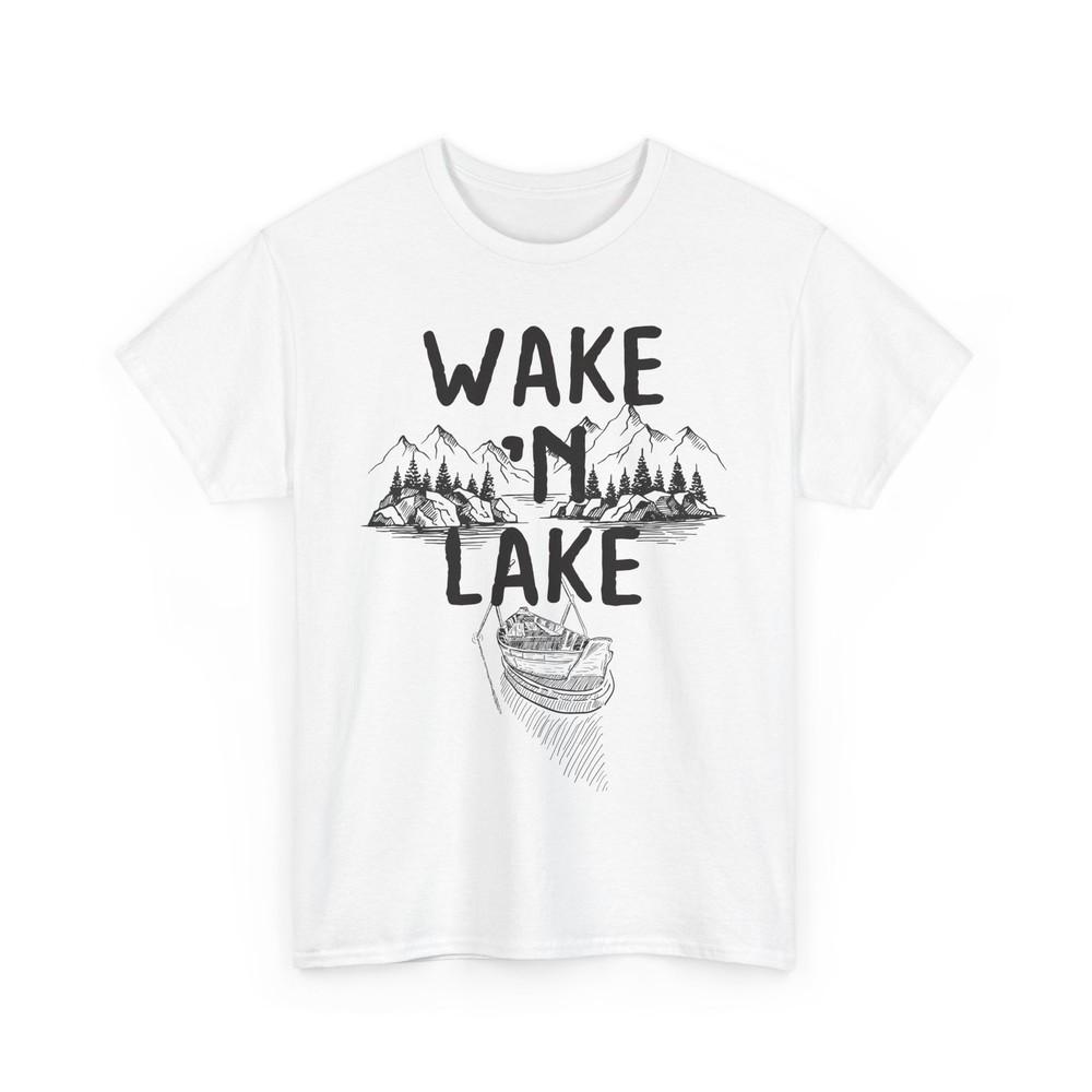

Wake and Lake T-Shirt, Wildlife Nature Lake Life Lovers Women Men Shirt 4XL