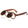 Retro Flip-Up Punk Steampunk Round Double-Layer Sunglasses European & American Trend 8008