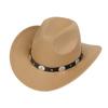 Western Cowboy Top Hat Spring And Autumn New Jazz Hat Big Brim Pentagram Belt Accessories Felt Hat Men And Women