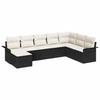 Set Divano da Giardino con Cuscini 8 pz Polyrattan Nero
