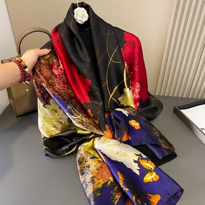 Écharpe de Printemps pour Femmes Design de Luxe Matière Polyester Écharpe Douce Châle Doux Plage