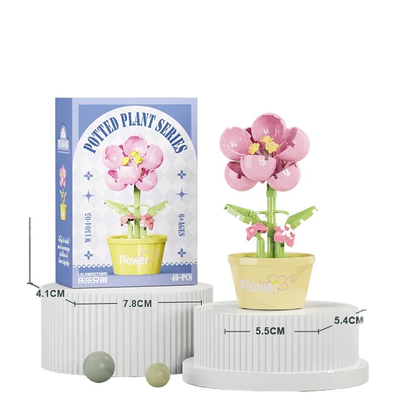 Bukiet Kwiatów Mini Klocki Konstrukcyjne Zestaw Kwiatów 3D DIY Kreatywne Rośliny Mikro Klocki do Dekoracji Domu Prezent dla Dziewczynki Dorosłych Dzieci