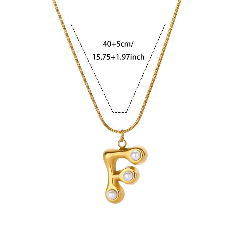 Vintage Stainless Steel Glossy Letter Necklace Female Zircon Cute Bubble English Letter Pendant Necklace New