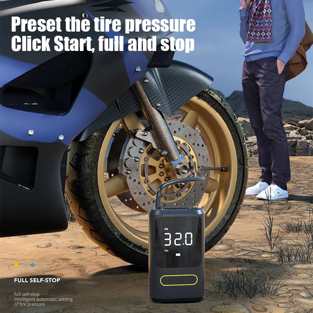 Wireless Air Pump Compressor Car Portable Electric Inflator Tire Pump Power bank LED Flashlight For Ball Bike Motorcycle Car