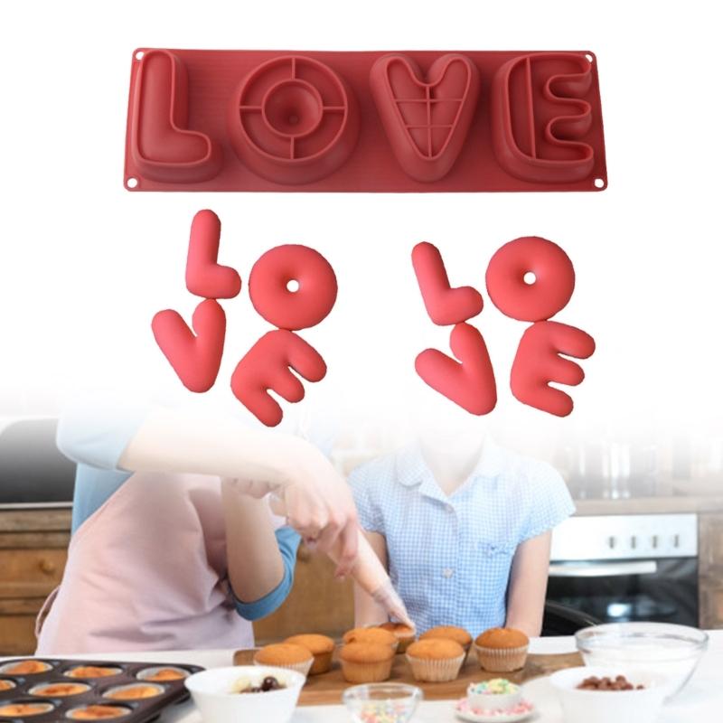 Functional Love Letter Silicone Molds Portable Silicone Valentines Day Cake Molds For Baking And Dessert Enthusiasts