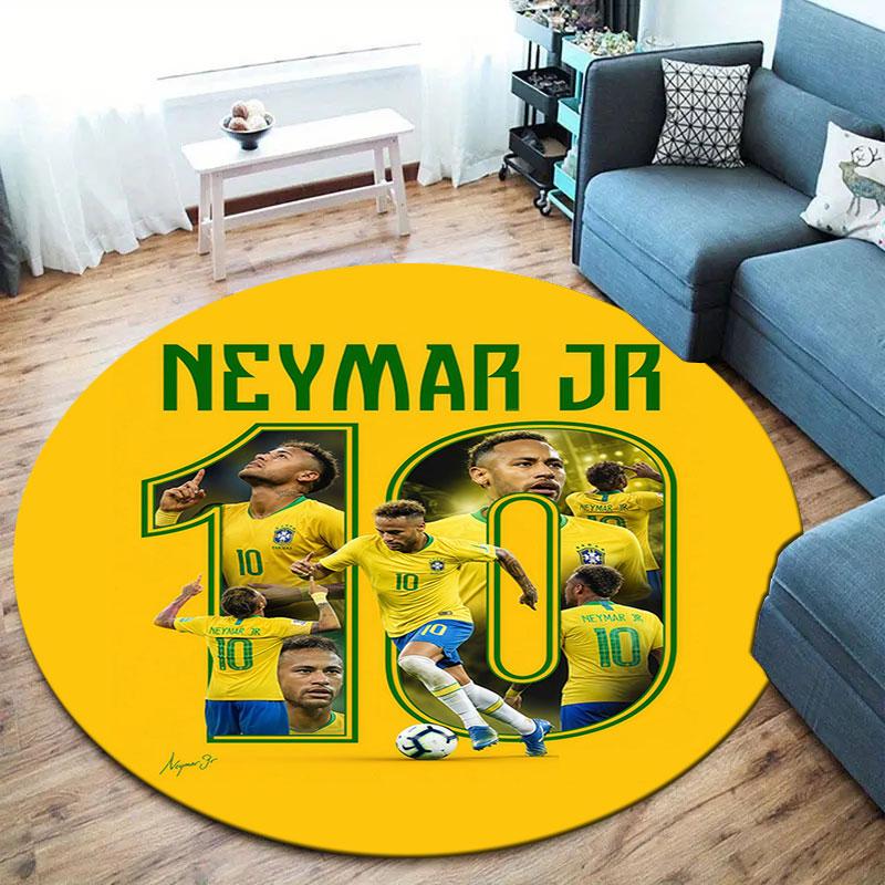 Neymar Round Area Rug,Carpet Rug for Living Room Bedroom Sofa Playroom Decor,Non-slip Floor Mat