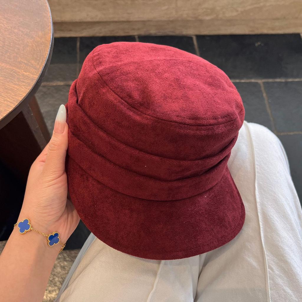 Japanese Retro Equestrian Hat Suede Duck Tongue Beret Women'S Casual Versatile Spring And Autumn Octagonal Hat Shows Small Face