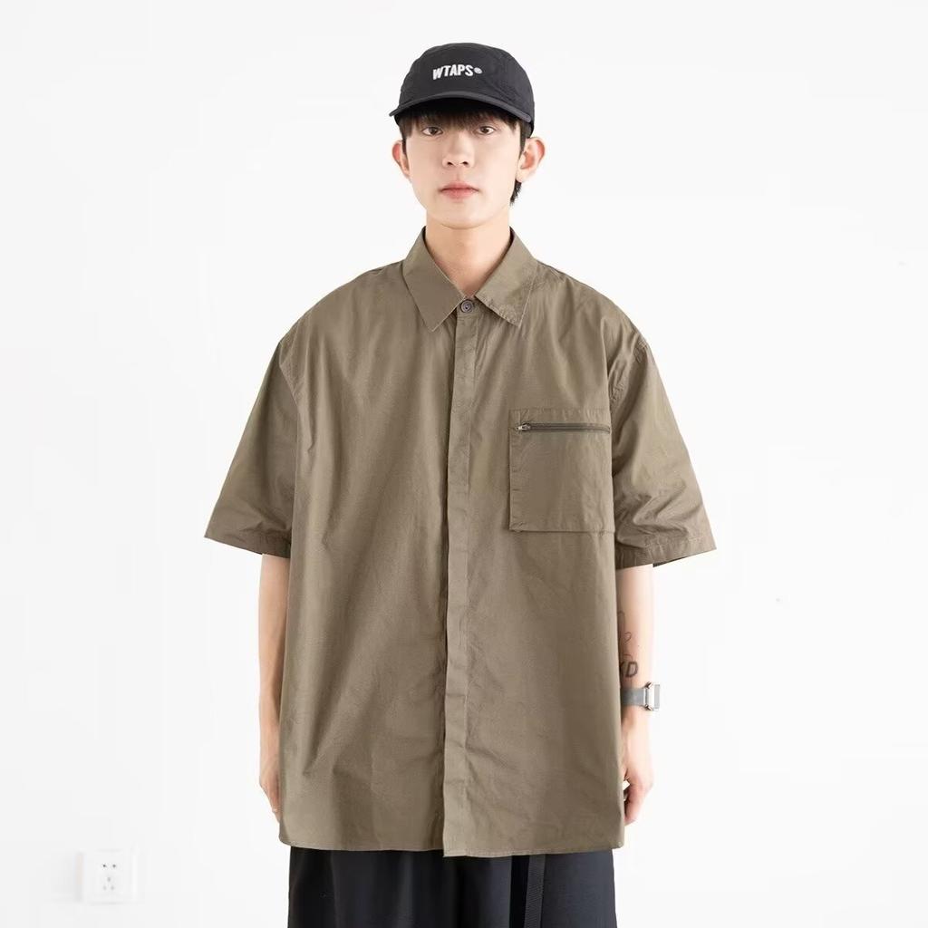 Retro košile Pánský letní outfit Hong Kongský styl Studentský volný a niche design Zábavný nový pánský top pro venkovní nošení 2024