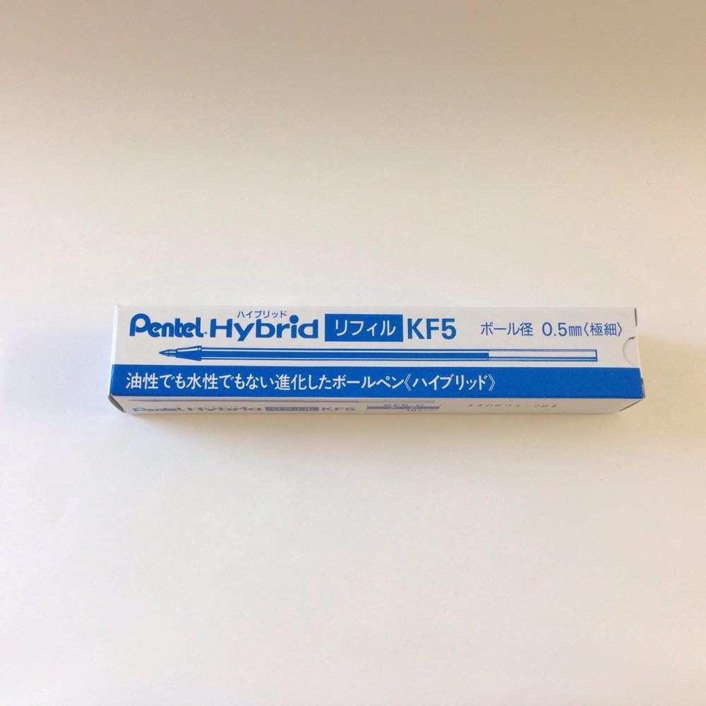 Pentel Ballpoint Pen Refill Hybrid 0.5 Blue KF5-C, Set of 10