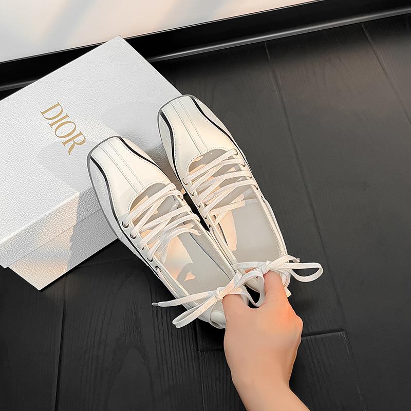 

Niche sports ballet single shoes women s silver-white retro flat-bottomed straps Mary Jane shoes women 40 білий
