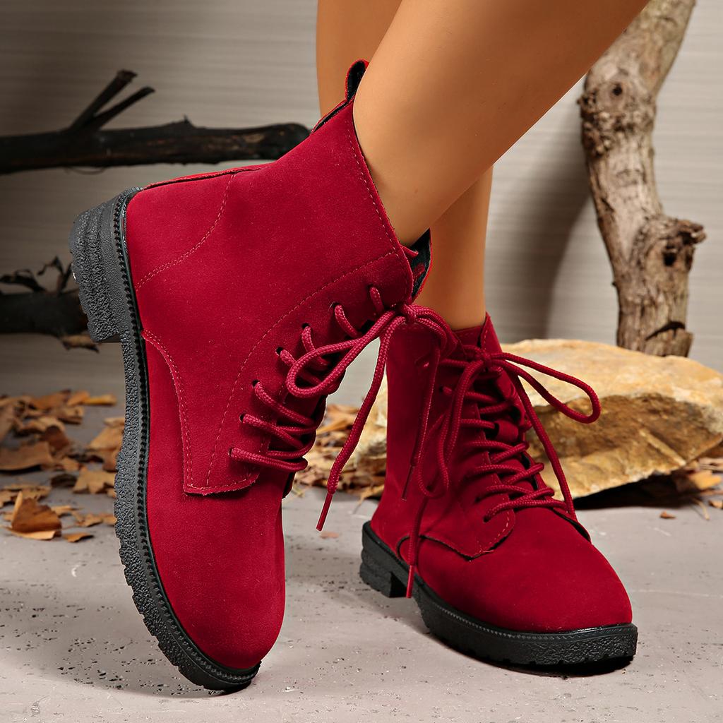 Woman Boots Trend Ankle Boots Short Barrel Shoes for Women Western Chunky Red Comfortable Stylish Sneakers Plus Size New Arrival