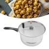 Pipoqueira de Fogão Aço Inoxidável Pipoqueira com Manivela Panela de Pipoca para Aquecimento a Gás Elétrico