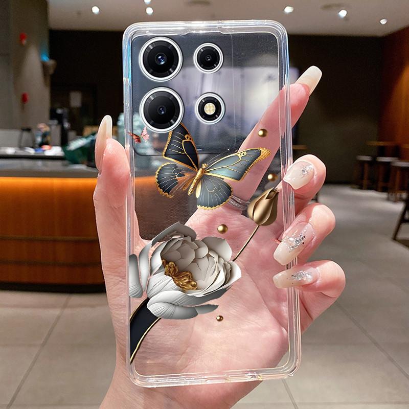 For Infinix Note 30 VIP Phone Case X6710 Clear Silicone Soft Cover For Infinix Note 30 VIP Fashion Flower Cases Note30 VIP Coque
