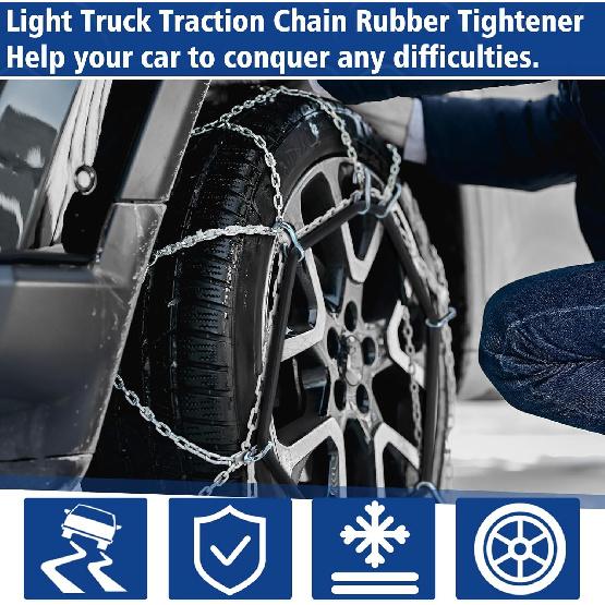 BBTO 4 Pcs Light Truck Traction Chain Rubber Tightener Grip Light Truck/SUV Tire Tensioner Adjuster Tire Chain Tensioner For Wheels/Rims Sized From