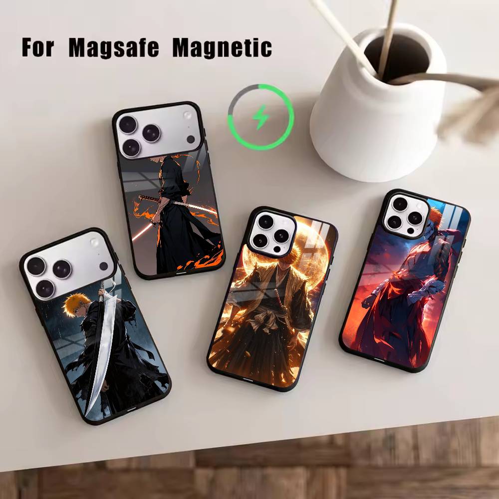 Anime Bleach Kurosaki I-Ichigo Phone Case For iPhone17,16,15,14,13,12,11 Plus,Pro Magnetic For Magsafe Wireless Charging