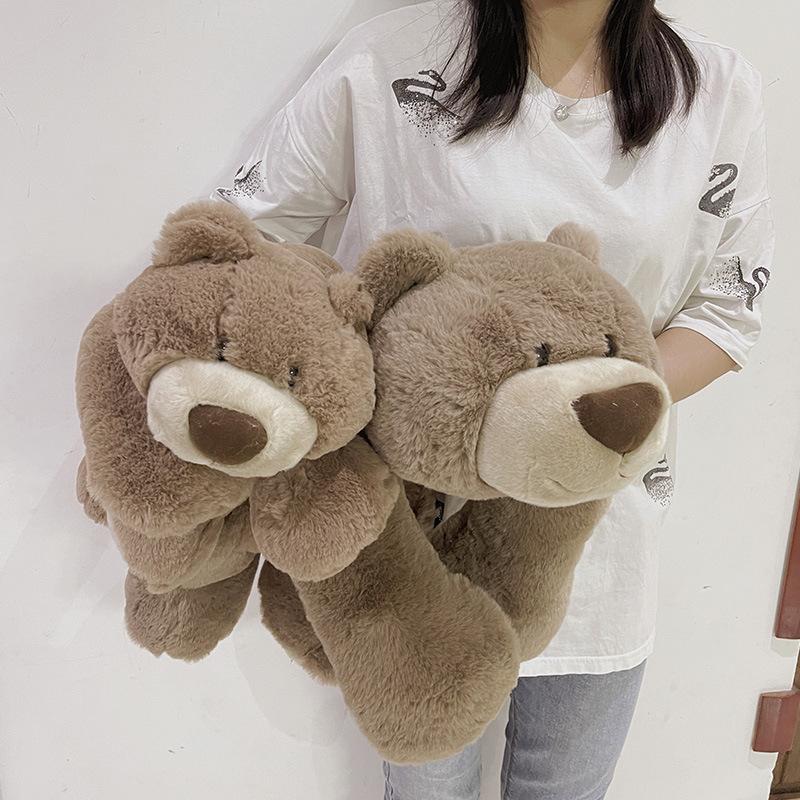 

Soft lying down bear hugging bear throw pillow doll plush toy cute pillow sleeping wedding throwing gifts 30cm