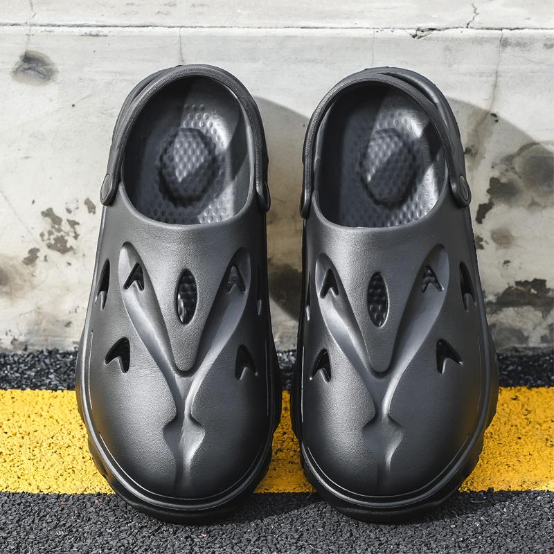 

Модные мужские сандалии легкие летние уличные туфли из пеноматериала EVA с отверстиями дышащая садовая обувь на платформе 39 чёрный